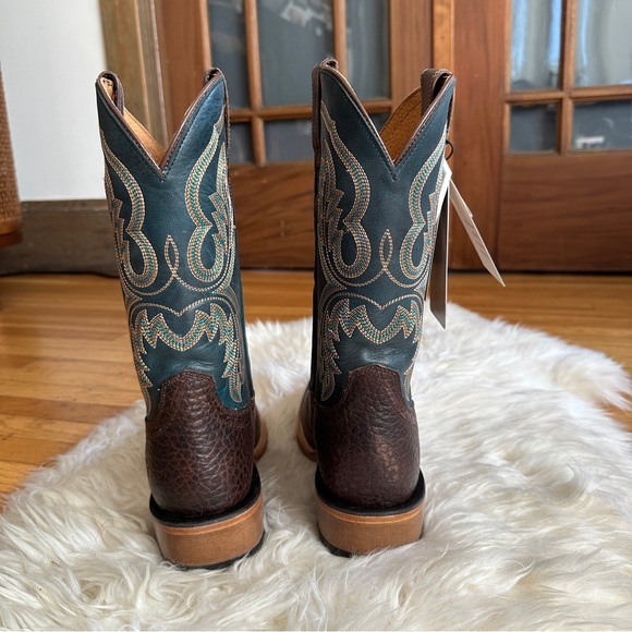ariat futurity cashout brown teal blur western cowboy boots mens us 9 - Picture 4 of 6